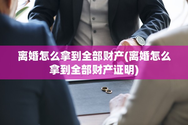 离婚怎么拿到全部财产(离婚怎么拿到全部财产证明)