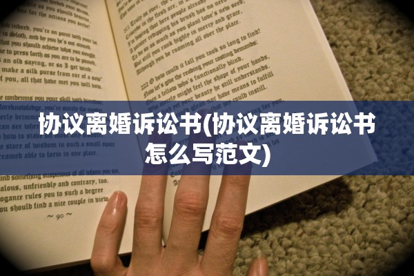 协议离婚诉讼书(协议离婚诉讼书怎么写范文)