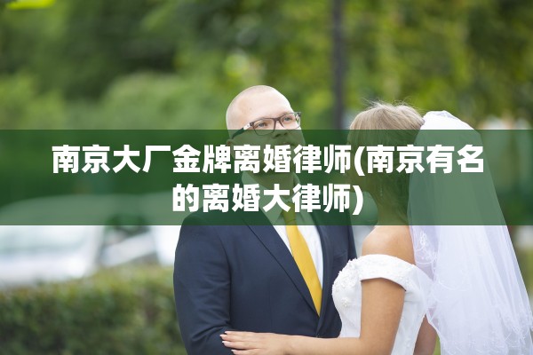 南京大厂金牌离婚律师(南京有名的离婚大律师)