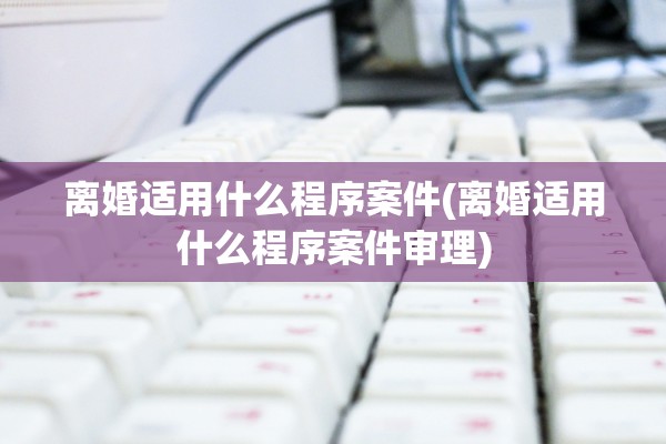 离婚适用什么程序案件(离婚适用什么程序案件审理)