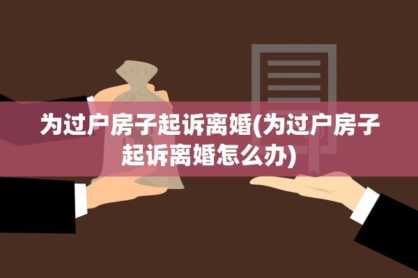 为过户房子起诉离婚(为过户房子起诉离婚怎么办)