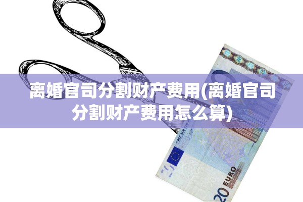 离婚官司分割财产费用(离婚官司分割财产费用怎么算)