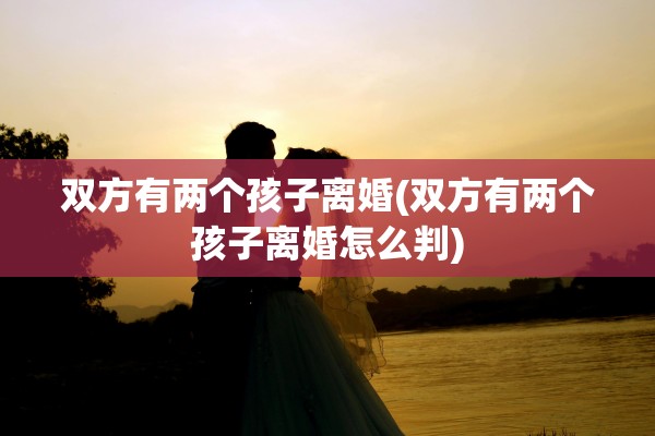 双方有两个孩子离婚(双方有两个孩子离婚怎么判) 双方有两个孩子离婚(双方有两个孩子离婚怎么判)