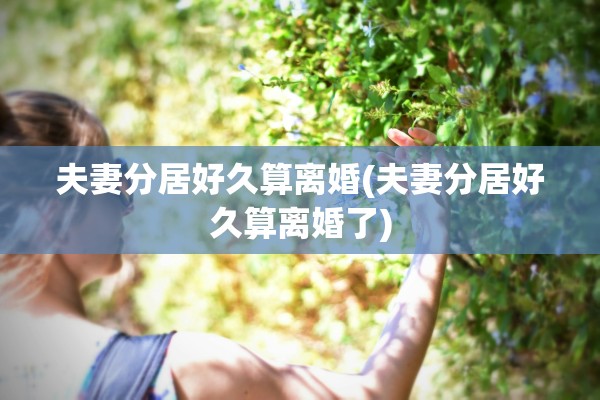 夫妻分居好久算离婚(夫妻分居好久算离婚了) 夫妻分居好久算离婚(夫妻分居好久算离婚了)