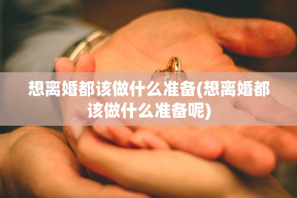 想离婚都该做什么准备(想离婚都该做什么准备呢)