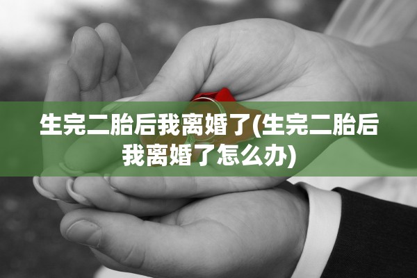 生完二胎后我离婚了(生完二胎后我离婚了怎么办)