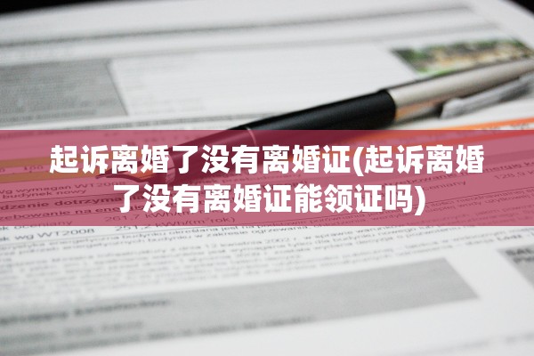 起诉离婚了没有离婚证(起诉离婚了没有离婚证能领证吗)