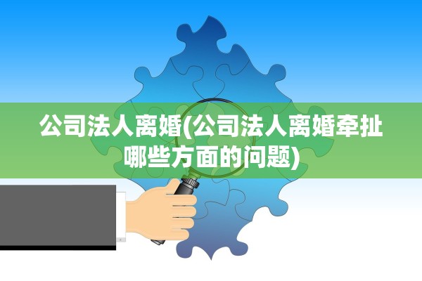 公司法人离婚(公司法人离婚牵扯哪些方面的问题) 公司法人离婚(公司法人离婚牵扯哪些方面的问题)