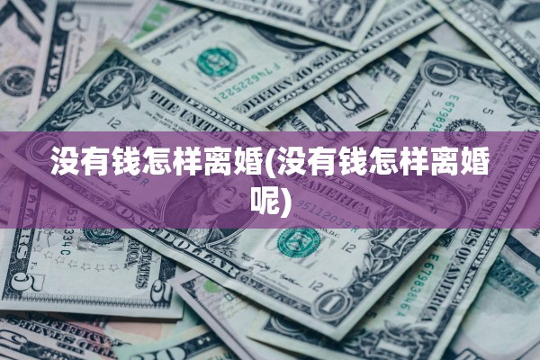 没有钱怎样离婚(没有钱怎样离婚呢)