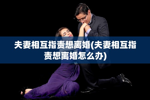 夫妻相互指责想离婚(夫妻相互指责想离婚怎么办) 夫妻相互指责想离婚(夫妻相互指责想离婚怎么办)