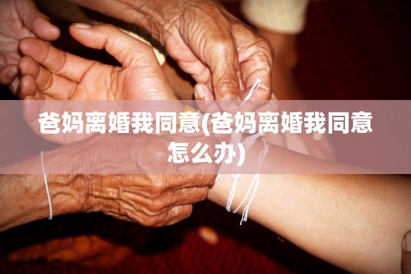 爸妈离婚我同意(爸妈离婚我同意怎么办)