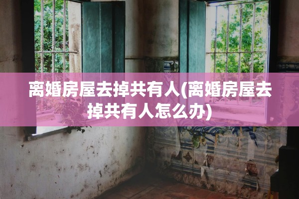 离婚房屋去掉共有人(离婚房屋去掉共有人怎么办)