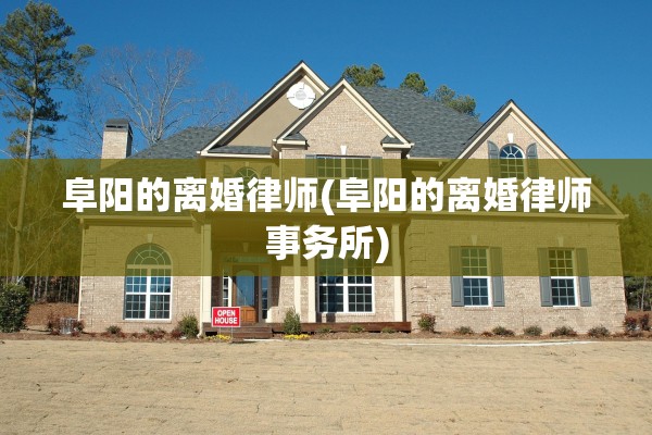 阜阳的离婚律师(阜阳的离婚律师事务所)