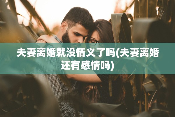 夫妻离婚就没情义了吗(夫妻离婚还有感情吗)