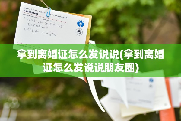 拿到离婚证怎么发说说(拿到离婚证怎么发说说朋友圈)