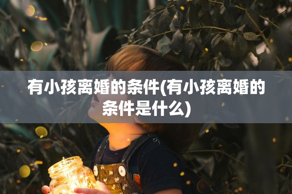 有小孩离婚的条件(有小孩离婚的条件是什么)