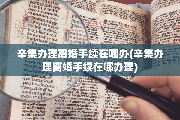 辛集办理离婚手续在哪办(辛集办理离婚手续在哪办理)