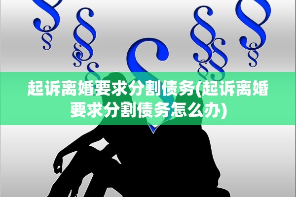起诉离婚要求分割债务(起诉离婚要求分割债务怎么办)