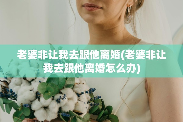 老婆非让我去跟他离婚(老婆非让我去跟他离婚怎么办)