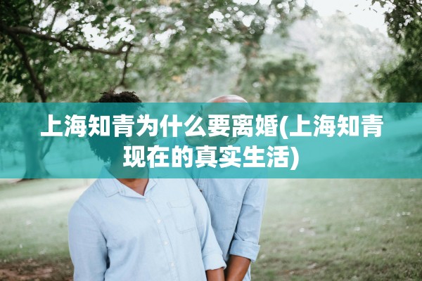 上海知青为什么要离婚(上海知青现在的真实生活)