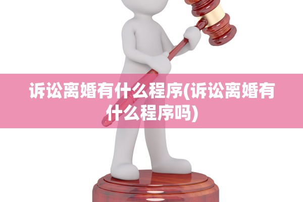 诉讼离婚有什么程序(诉讼离婚有什么程序吗)