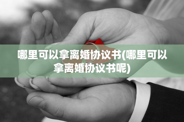 哪里可以拿离婚协议书(哪里可以拿离婚协议书呢) 哪里可以拿离婚协议书(哪里可以拿离婚协议书呢)