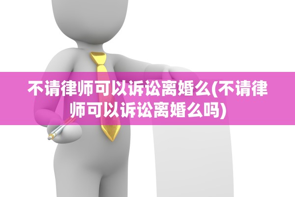 不请律师可以诉讼离婚么(不请律师可以诉讼离婚么吗)