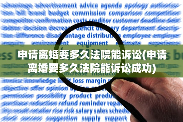 申请离婚要多久法院能诉讼(申请离婚要多久法院能诉讼成功)