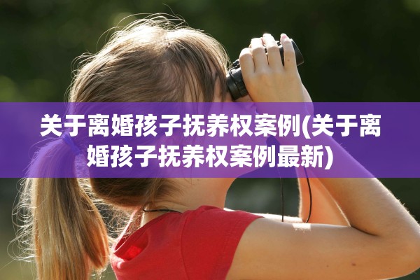关于离婚孩子抚养权案例(关于离婚孩子抚养权案例最新)