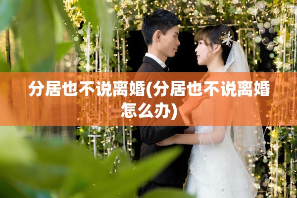 分居也不说离婚(分居也不说离婚怎么办)