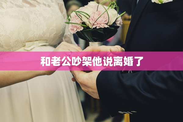 和老公吵架他说离婚了