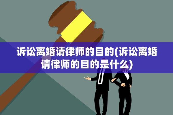 诉讼离婚请律师的目的(诉讼离婚请律师的目的是什么)