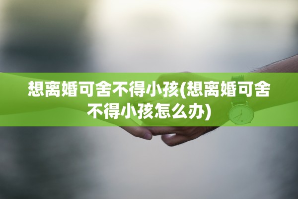 想离婚可舍不得小孩(想离婚可舍不得小孩怎么办)