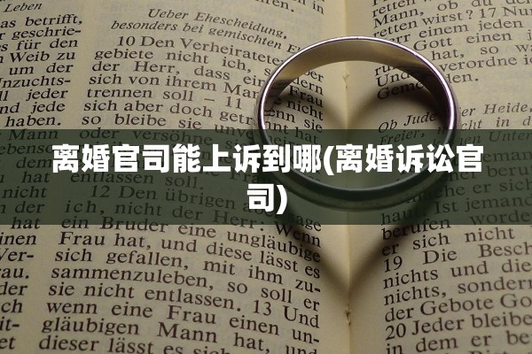 离婚官司能上诉到哪(离婚诉讼官司)