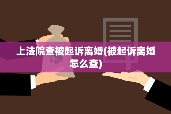 上法院查被起诉离婚(被起诉离婚怎么查)