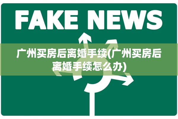 广州买房后离婚手续(广州买房后离婚手续怎么办)