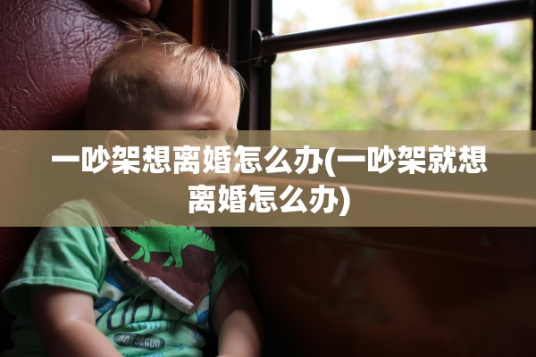 一吵架想离婚怎么办(一吵架就想离婚怎么办)