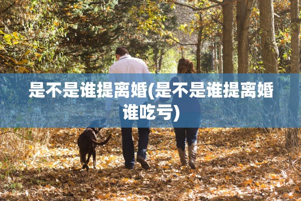是不是谁提离婚(是不是谁提离婚谁吃亏) 是不是谁提离婚(是不是谁提离婚谁吃亏)