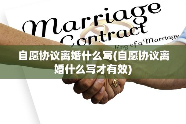 自愿协议离婚什么写(自愿协议离婚什么写才有效)