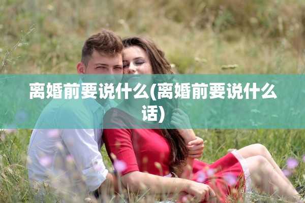 离婚前要说什么(离婚前要说什么话)
