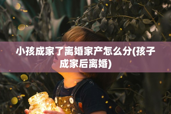 小孩成家了离婚家产怎么分(孩子成家后离婚)