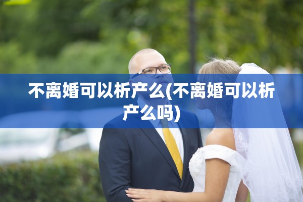不离婚可以析产么(不离婚可以析产么吗)