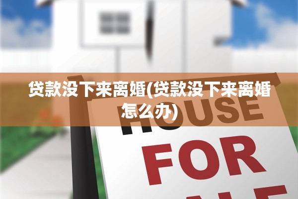 贷款没下来离婚(贷款没下来离婚怎么办)