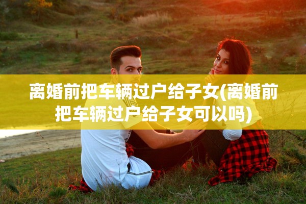 离婚前把车辆过户给子女(离婚前把车辆过户给子女可以吗)