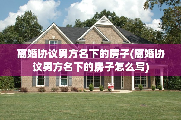 离婚协议男方名下的房子(离婚协议男方名下的房子怎么写)