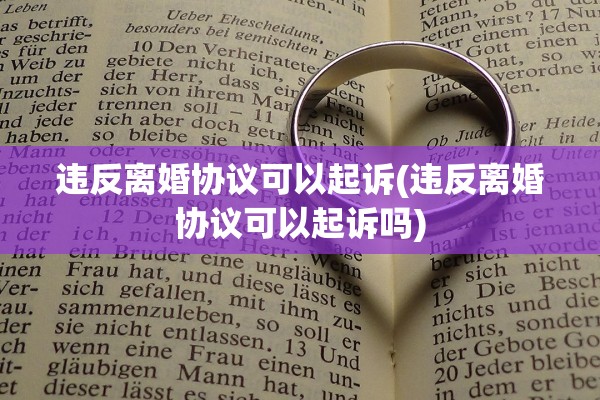 违反离婚协议可以起诉(违反离婚协议可以起诉吗)