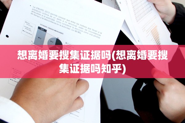 想离婚要搜集证据吗(想离婚要搜集证据吗知乎)