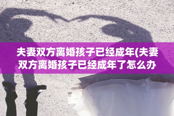 夫妻双方离婚孩子已经成年(夫妻双方离婚孩子已经成年了怎么办)