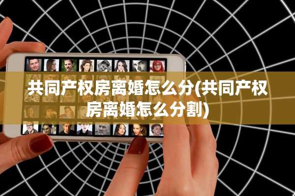 共同产权房离婚怎么分(共同产权房离婚怎么分割)