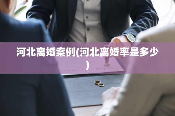 河北离婚案例(河北离婚率是多少) 河北离婚案例(河北离婚率是多少)
